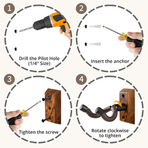 Hand gefertigte Wand halterungen für Nylon gitarren Langlebige Wand halter Haken Ständer für klassische Ukulelen gitarren mit akustischem E-Bass - Product Image 5