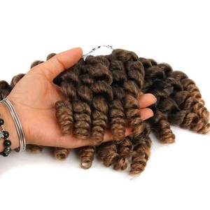 Vente en gros d'extensions de cheveux au crochet Curl Wand 8 pouces pour Faux locks de couleur ombrée avec extensions de cheveux bouclés tressées - Product Image 4