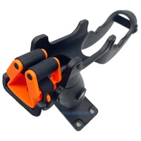 Support de canne à pêche pivotant noir réglable avec verrouillage automatique en plastique pour la pêche en surf, kayak et la pêche à la dérive en mer, lac et rivière