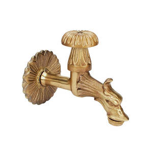 Robinet de jardin artistique 1/2 pouce en laiton jaune avec vis pour usage extérieur - Product Image 1