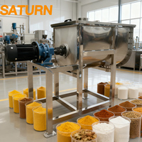 Mélangeur à ruban horizontal avec sortie à vis pour poudres et masterbatch plastique 100kg 300kg