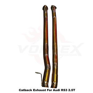 Sistema de escape ligero Vortex con válvulas de titanio dorado para Audi RS3 2.5T 2016-2024, sistema de carreras Track-Spec - Product Image 6
