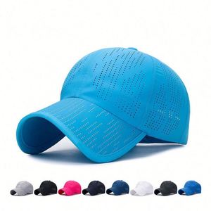 Gorra de béisbol unisex transpirable de malla completa, de secado rápido, sin estructura, ligera, refrescante, para deportes acuáticos, con orificios cortados con láser - Product Image 1