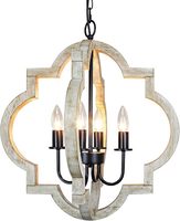 Lustre Orb de style ferme Pendentif rustique à 4 lumières pour entrée de salle à manger-Pendentif en fer blanc chaud suspendu