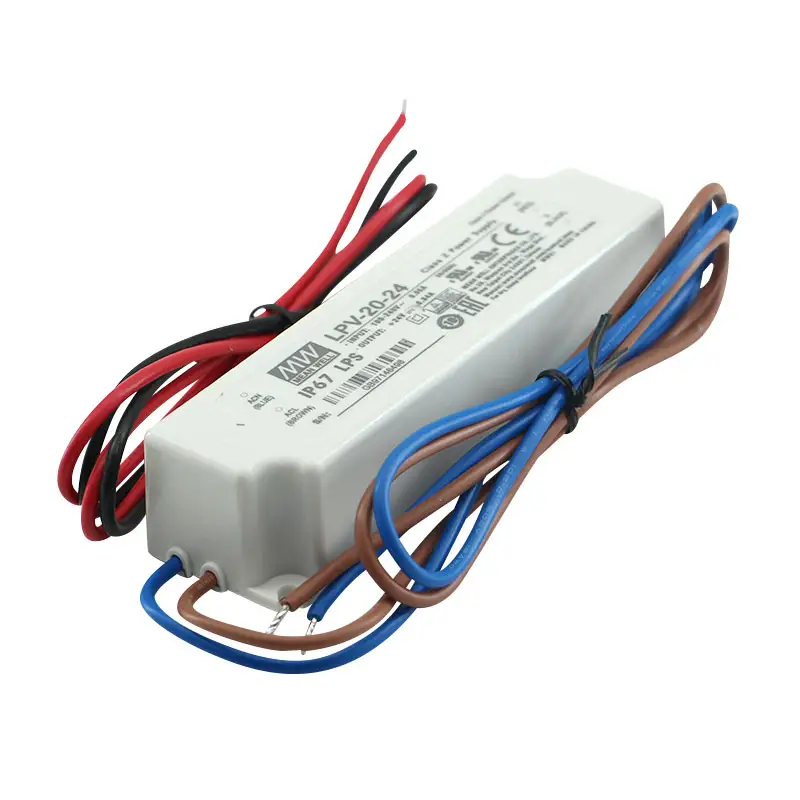 หมายถึงดี LPV-20-12 20W เอาท์พุทเดียวแหล่งจ่ายไฟสลับกันน้ำ12V ไดรเวอร์ LED