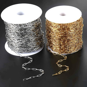 Stainless Steel Flat Oval Chain 1M Gold <b>Silver</b> For Bracelet Making DIY Jewelry Findings - Product Image 1