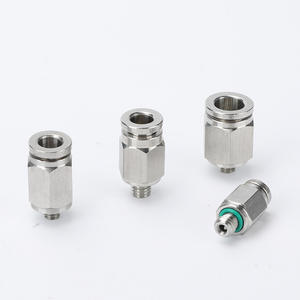 Connecteurs PC en acier inoxydable, raccords rapides pour tuyaux d'air avec raccords droits filetés, raccords pneumatiques à connexion rapide - Product Image 2