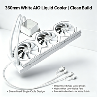 Enfriador de CPU SM-360W/B-F4, Ventilador PWM ARGB de 360 mm, Refrigeración Líquida por Agua AIO para Intel LGA 1700 1851 AMD AM5 AM4, PC para Juegos