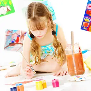 Kit de pincéis para arte, conjunto de pincéis para crianças, estêncil de cerdas para arte, tecido acrílico, tela para pintura infantil, material escolar