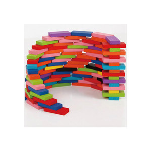 Bloques de construcción de dominó de madera de colores al por mayor, 120 piezas, juegos de mesa apilables, rompecabezas de <span class=keywords><strong>Desarrollo</strong></span> Educativo temprano para niños, juguete - Product Image 1