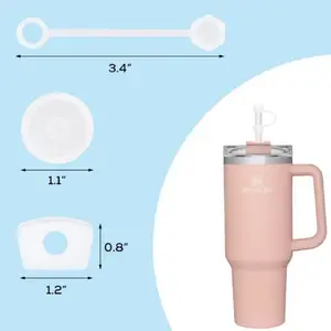 Pailles réutilisables couvre les embouts de paille à boire en silicone Toppers Stanlye Cup Accessories