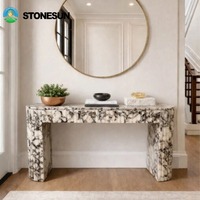 Table console ou table basse en marbre Calacatta Viola StoneSun, meubles en pierre murale, meubles en marbre intemporels pour les maisons