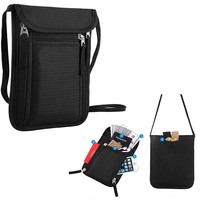 Famille Passeport Titulaire Organisateur Cas RFID Blocage Carte Pochette Voyage Cou Portefeuille En Polyester