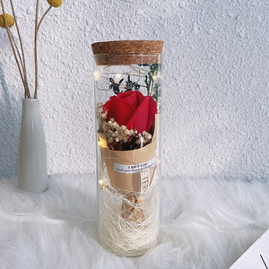 Bouteilles de souhait <span class=keywords><strong>pour</strong></span> cadeau d'anniversaire <span class=keywords><strong>pour</strong></span> filles, bouquet de fleurs artificielles romantiques, tenue longue durée, <span class=keywords><strong>pour</strong></span> <span class=keywords><strong>la</strong></span> saint-valentin, <span class=keywords><strong>2022</strong></span> - Product Image 3