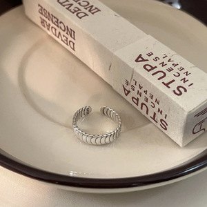 Yinruitai S925 Sterling Silver Fish Scale Pattern <b>Ring</b> <b>Open</b> Smooth Women's Fashion <b>Ring</b> - Product Image 2