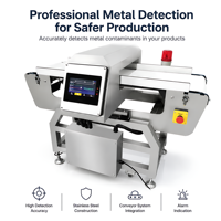 Détecteur de métaux WEITA haute précision 0,6 mm, protection IP65, testeur d'abrasion automatique avec équilibrage, 90W, garantie 2 ans