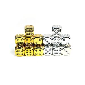 Dados de juego de mesa de 16 mm D6 de 6 caras con esquinas redondeadas, electrochapados en color, para juegos de rol y D&D - Product Image 4