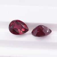 Pierres précieuses de haute qualité 5A, forme poire, saphir rouge sang de pigeon cultivé en laboratoire par la méthode Czochralski, rubis rouge foncé, corindon