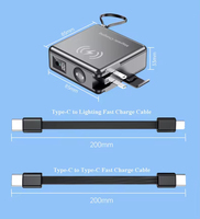 Batterie externe magnétique 15000 mAh avec affichage numérique, chargeur rapide sans fil PD45W/PD20W et support pour iPhone, Apple Watch et ordinateurs portables