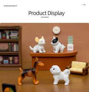 Mini figurines d'animaux, ornements pour la maison, figurines miniatures mignonnes, simulation de chiot, artisanat en résine, statue de chien pour la décoration de la maison et de la voiture, cadeaux - Product Image 6