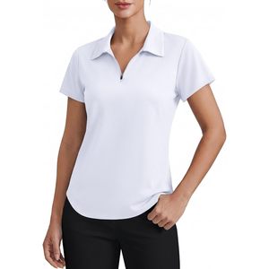 FOXA Womens Golf Shirt Short Sleeve 1/4 <b>Zip</b> Collared Quick Dry Athletic <b>Polo</b> For Tennis Pickleball - Product Image 1