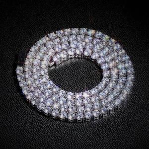 Cadena de Tenis de Moissanita VVS de Alta Calidad y Entrega Rápida, Brillante, Unisex, 3mm 4mm, Chapada en Oro, Estilo Hip Hop, Certificada IGI - Product Image 4