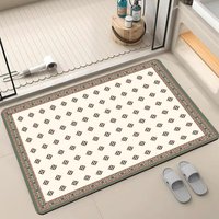 Tapis de bain en polyester à séchage rapide, antidérapant, super absorbant, écologique, adapté aux animaux domestiques, fabriqué à la machine, style moderne