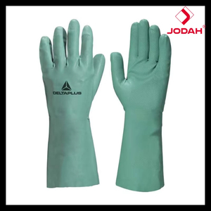 Guantes de Protección para Reactivos Químicos VE801, Material de Nitrilo, 30 cm, Antideslizantes, Forro Aterciopelado Largo, Corte Completo, Ambidiestros, Impermeables - Product Image 5