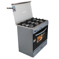 Cuisinière à gaz autonome Xunda à 6 brûleurs avec four et grill en acier inoxydable, cuisinière à gaz domestique avec four intégré