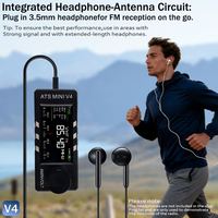 Antena FM Si4732 V4 CNC Metal Shell 0.5-108mhz Radio Portabel DSP USB AM AGC Layar IPS 1.9"