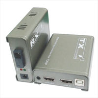 Receptor transmisor extensor de fibra HD 20KM HDMI con puerto USB IR, teclado de ratón, convertidor KVM compatible con 4K 30Hz