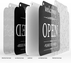 Venta directa de fábrica, personalizado, de doble cara, reversible, entra, estamos abiertos y lo sentimos, estamos cerrados, letrero de negocios para exteriores - Product Image 2