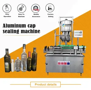 Máquina rotativa automática de sellado de botellas de vino, tapón de botella de whisky, tarro de vidrio