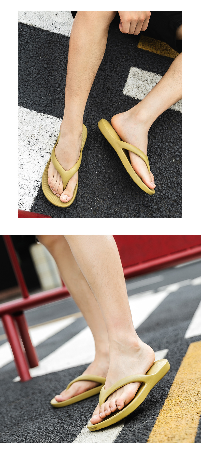Cheap EVA Foam Couple Flip Flops Womens Slippers Anti Slip Rubber Filflops Men