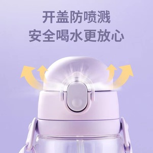 TGYW Gourde en plastique pour enfants, avec paille double usage Marvel, portable avec sangle, pour étudiants et bébés, idéale pour l'été - Product Image 2