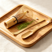 Ensemble Fouet à Matcha Chasen en Bambou Naturel à 100 Dents et Cuillère à Matcha Chashaku Faits Main Japonais, Écologiques, pour Thé Matcha – Marque Privée