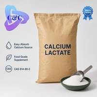 Kalsium Laktat Murni 99% Grade Makanan/Pakan Langsung dari Pabrik CAS 814-80-2/28305-25-1 Suplemen Nutrisi untuk Minuman & Kue