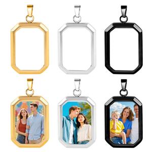 Collier personnalisé en acier inoxydable pour sublimation, bijoux colorés à personnaliser, pendentif pour impression à chaud - Product Image 1