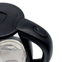 Bouilloire électrique Factory Direct 1.8L avec contrôle de la température et maintien au chaud Fonction 1500W Bouilloire noire en plastique verre pour un usage domestique