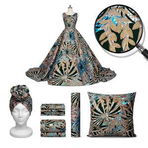 Tela de Algodón Africana con Estampado de Cera, Suave, de Alta Calidad, con Brillo, Tela de Lujo con Estampado de Cera Dorada, 100% Algodón Puro, Colorida - Product Image 3