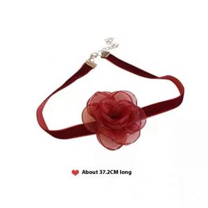 Collar de malla con flores estilo bosque, gargantilla de alta gama con lazo, cadena para el cuello elegante inspirada en la joyería, ideal para regalos. - Product Image 6