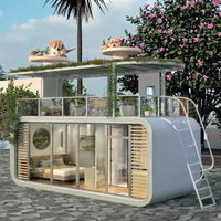 Maisons Mobiles à Capsules en Acier Commerciales Modernes Préfabriquées Installation Rapide Chambre à Coucher Salle de Bains Hôtel Maison Extérieure Solution Appartement
