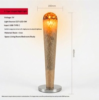 Lampe de bureau décorative artistique créative style Wabi-sabi, ambiance feu de camp simulée, lumière variable tricolore, veilleuse