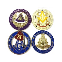 Badge de voiture en 3D en forme d'aigle, logo en or doux, autocollant maçonnique pour voiture, emblème de voiture en gros
