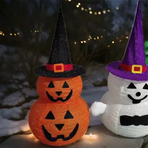 36-Inch Double Layer Pumpkin Ghost Christmas Figurine Toy For Holiday Decorations