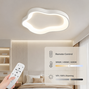 Modern Acrylic Led <b>Ceiling</b> <b>Light</b> 27W High Cri <b>Remote</b> <b>Control</b> Dimmable 3Cct Flush Mount For Bedroom Living Room - Product Image 4