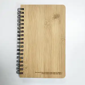 Amazon eco friendly draht bindung A5 bambus abdeckung stein papier notebook