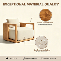 Chaise de salle à manger sans accoudoirs en teck durable pour l'extérieur, chaise d'appoint moderne pour restaurant, café et projets hôteliers
