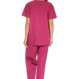 Ensembles de blouses médicales pour femmes, six poches, blouses médicales (col en V, pantalon cargo) coupe droite, 100% polyester - Product Image 2