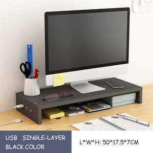 Estante de almacenamiento para ordenador de escritorio, organizador de madera de pie de buena calidad para Monitor de portátil - Product Image 3